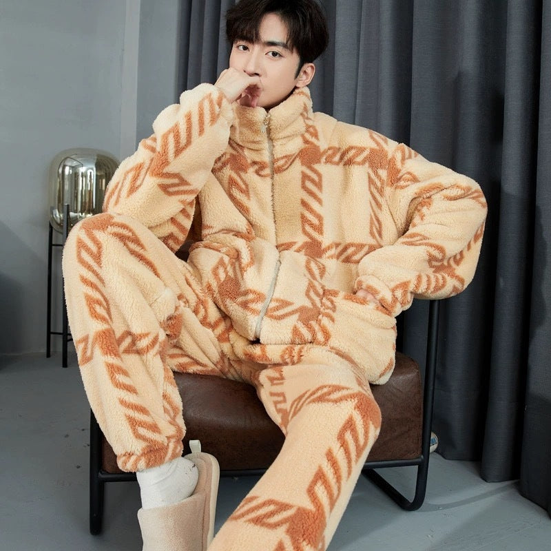 Men's Zipper Pajamas Thickened
