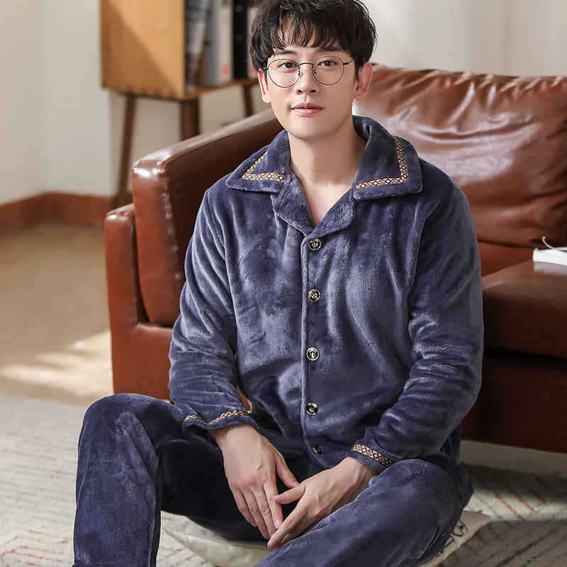 Men's Long Sleeve Cardigan Pajamas