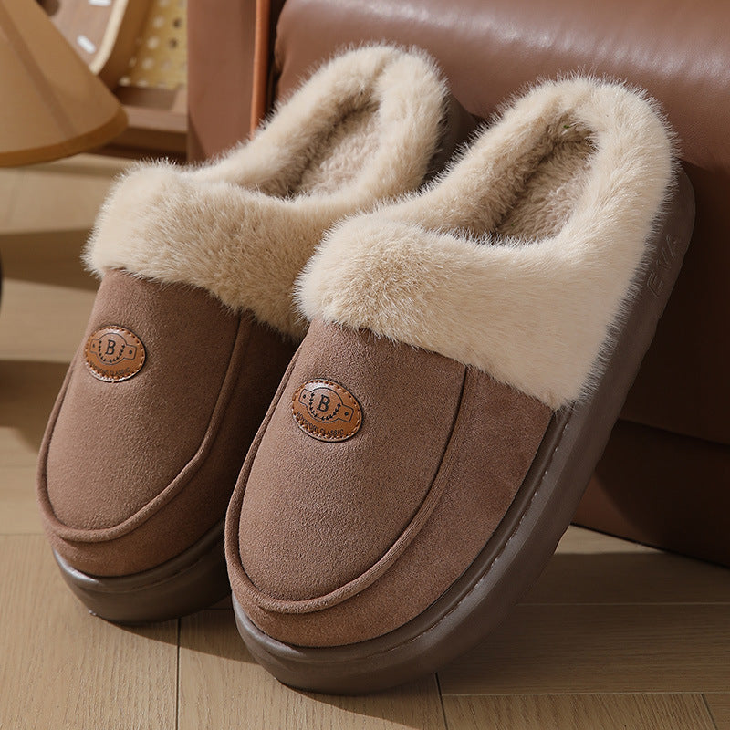 Men's Plush Suede Non-slip Slippers