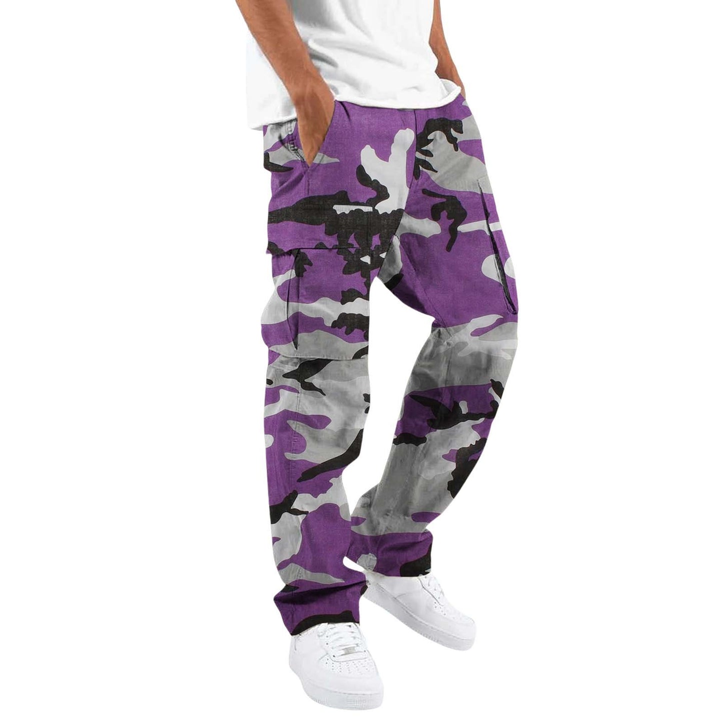 Fashion Camouflage cargo Men's Printing Fashion Outdoor Overalls Straight Rope Overalls Men's Clothing Men's Pants Casual