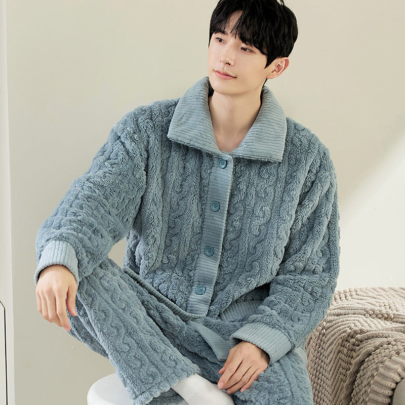 Men's Long Sleeve Cardigan Pajamas