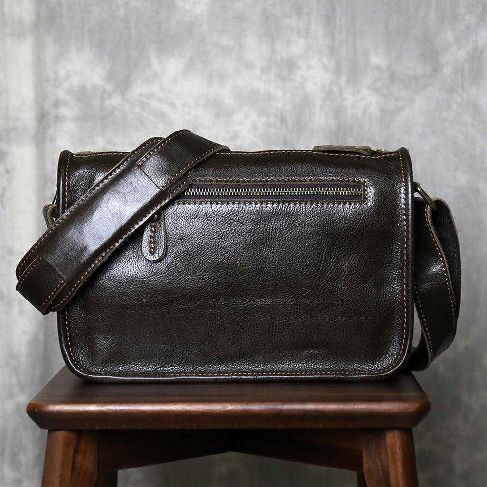 Men's Genuine Leather Crossbody Shoulder Bag Handmade