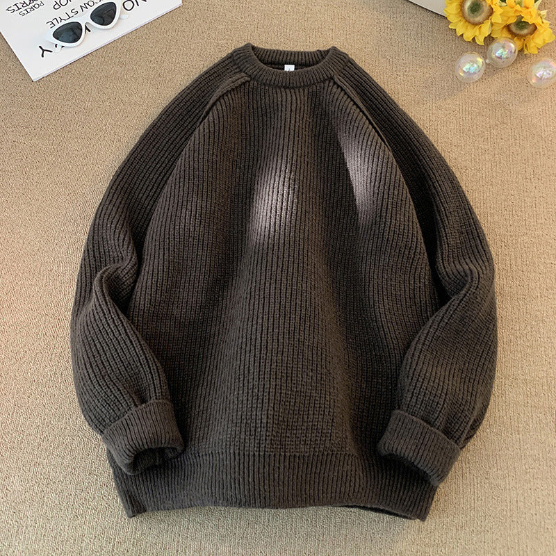 Men's Solid Color Loose Casual Long Sleeve Lazy Sweater