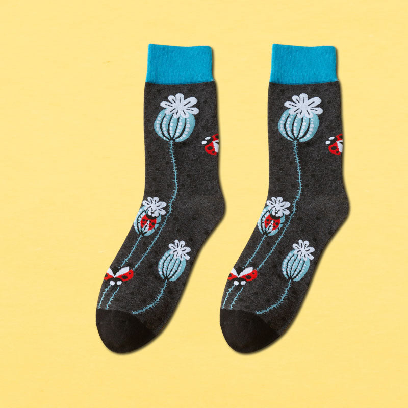 Men's Mid-calf Length Casual Cartoon Foot Socks