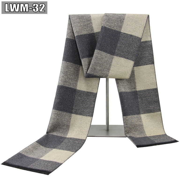 Men's Cashmere Autumn And Winter Business Plaid Scarf
