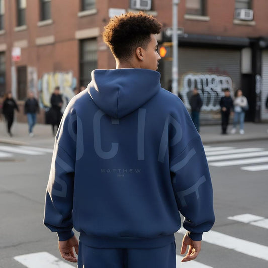 Men's Loose Letter Printed Hooded Sweater