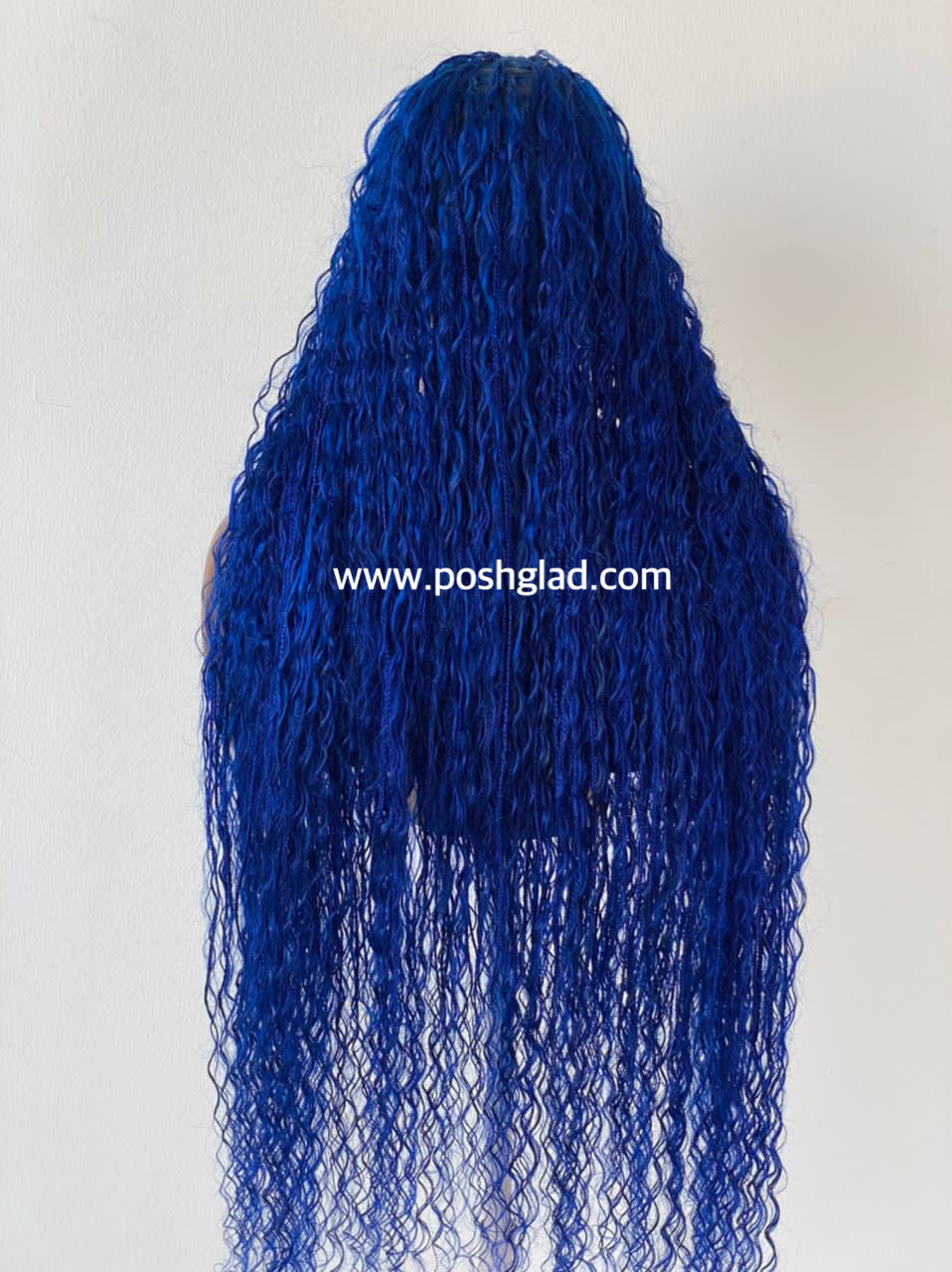 Bohemian Knotless Braid Wig (100% Human Hair Curls) Full Lace - Tara Blue
