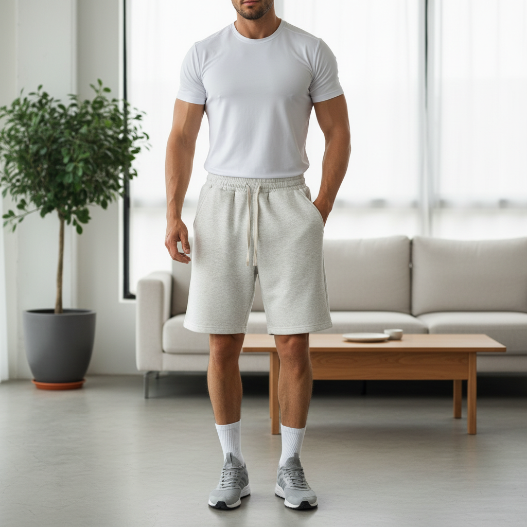 Retro Solid Color Men's Loose And Simple Casual Shorts