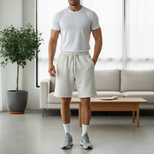 Retro Solid Color Men's Loose And Simple Casual Shorts