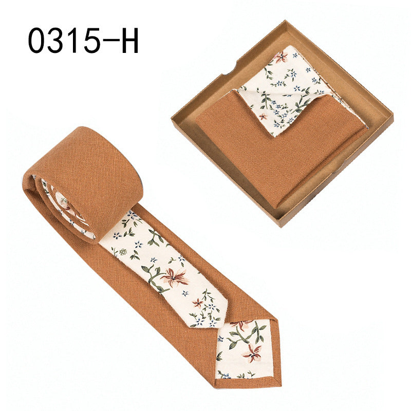 Men's Floral Print Tie and Pocket Square