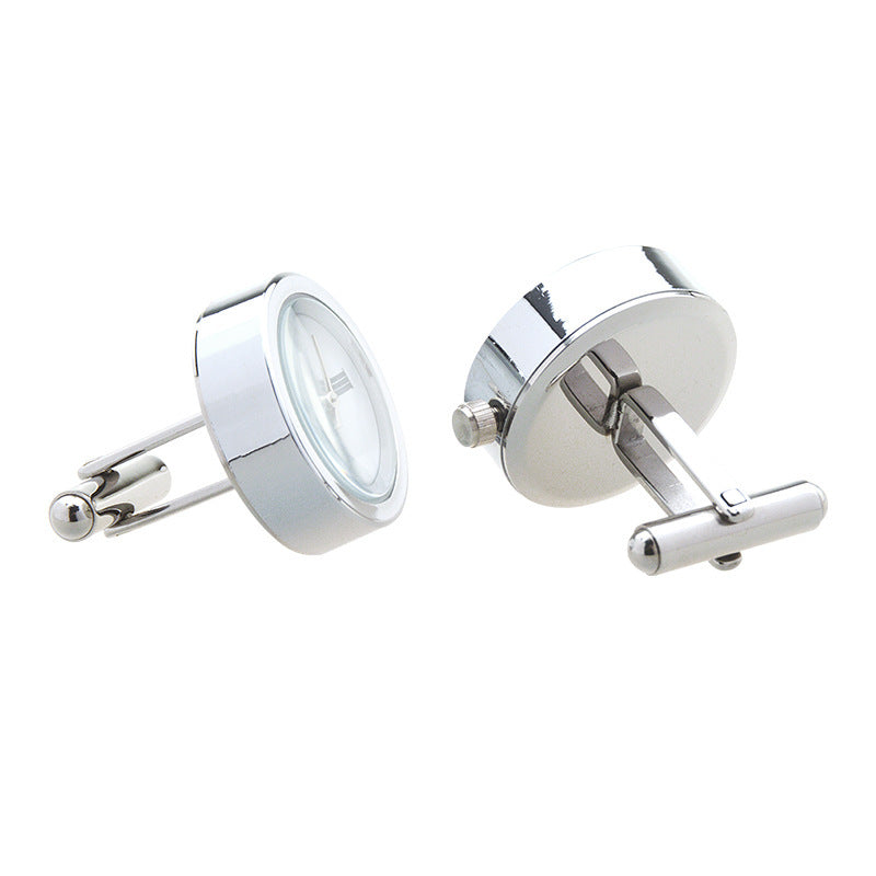 Stainless Steel Quartz Clock Cuff Links