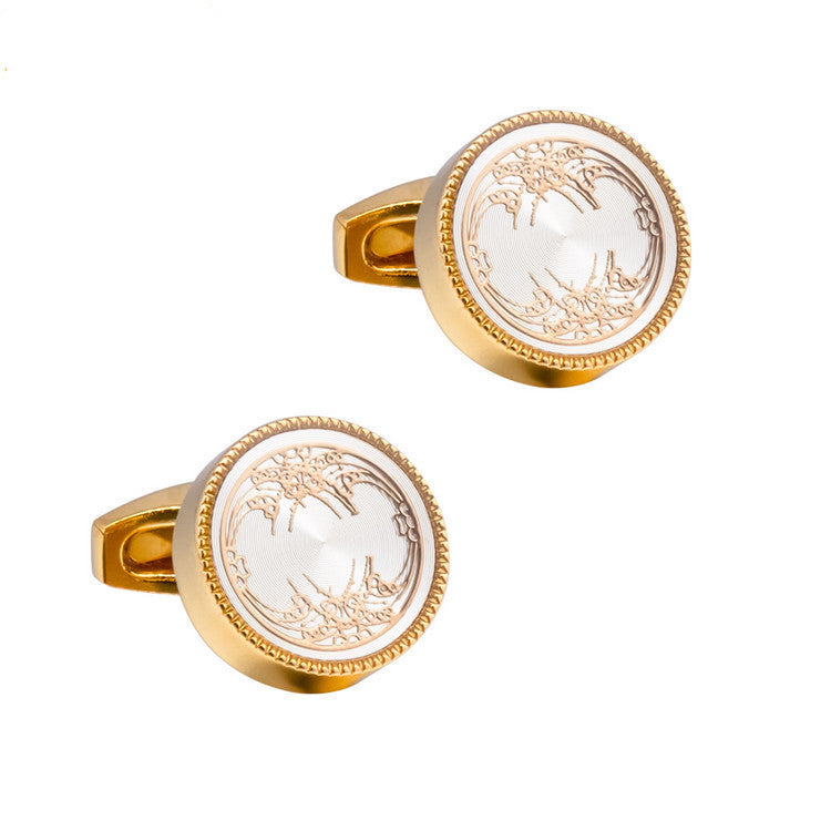 Men's Round CD Enamel Cufflinks
