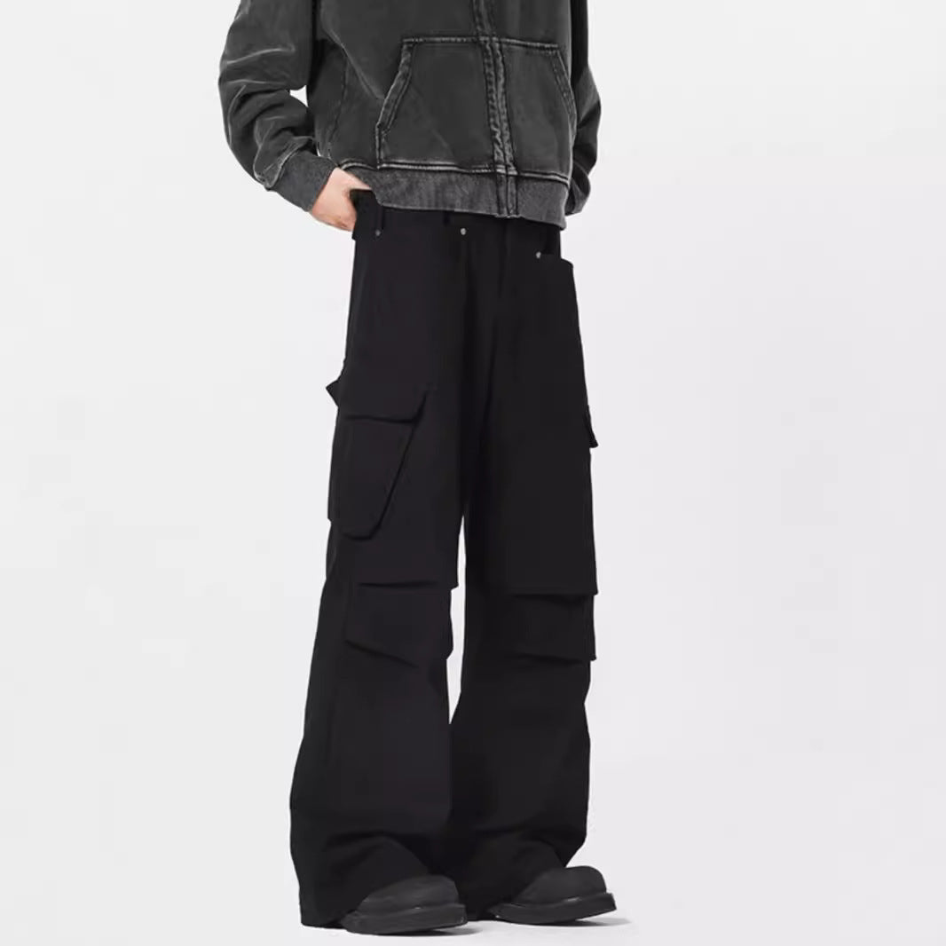 Retro Men's Straight Cargo Casual Pants