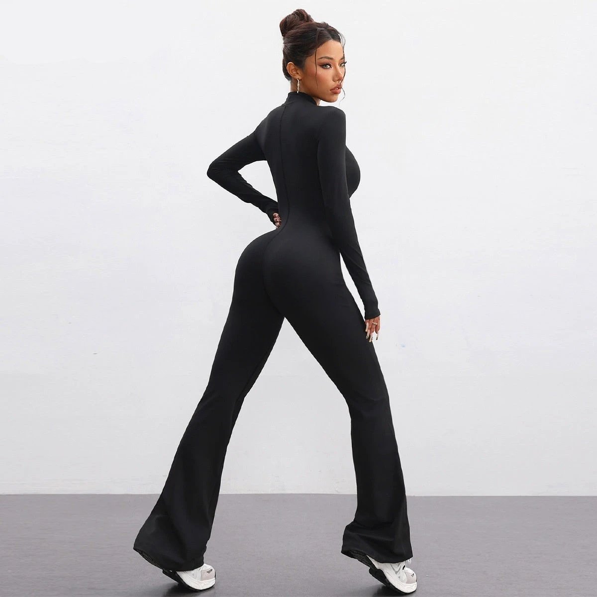 Zipper Jumpsuit Quick-dry Fitness Running Yoga Jumpsuit by GJG Denim