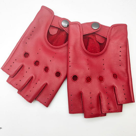 Men's Winter Sheepskin Half Finger Gloves