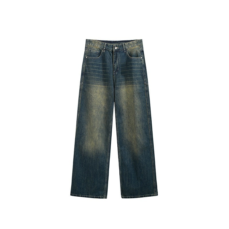 Men's Washed Wide Leg Jeans