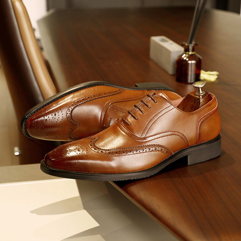 Men's Leather Oxford Shoes Rubber Sole