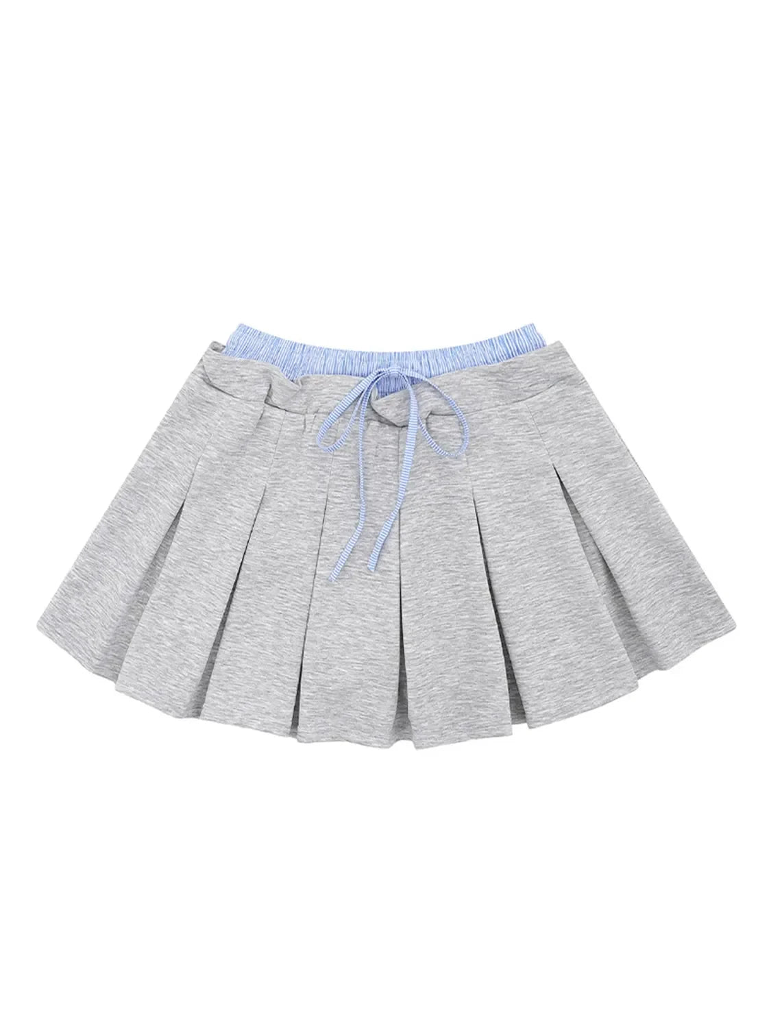 Drawstring Pleated Mini Skirt by Lady Ros