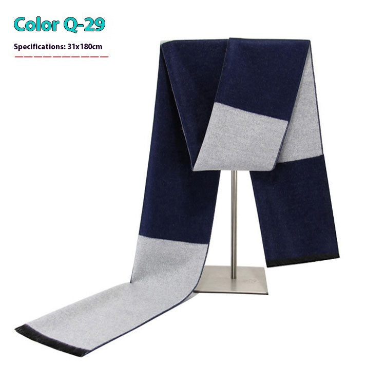 Men's Warm Cashmere-like Striped Scarf