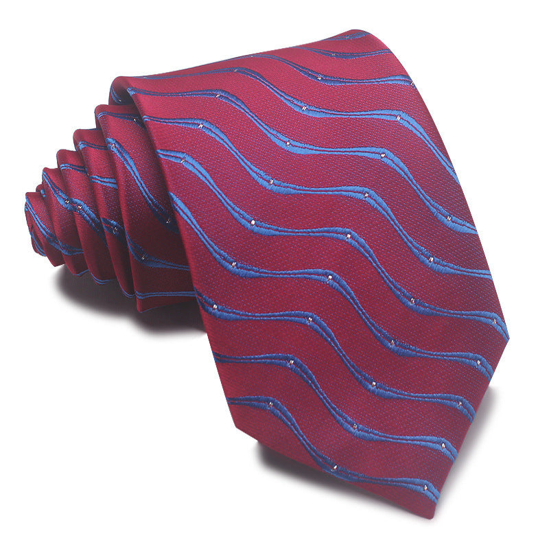 Men's 8CM Polyester Jacquard Striped Ties