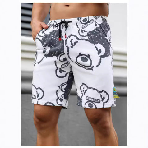 Bear Print Shorts For Men