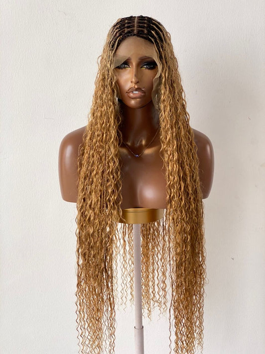100% Human Hair Bohemian Curls Knotless Braid Wig (Bianca) Tara