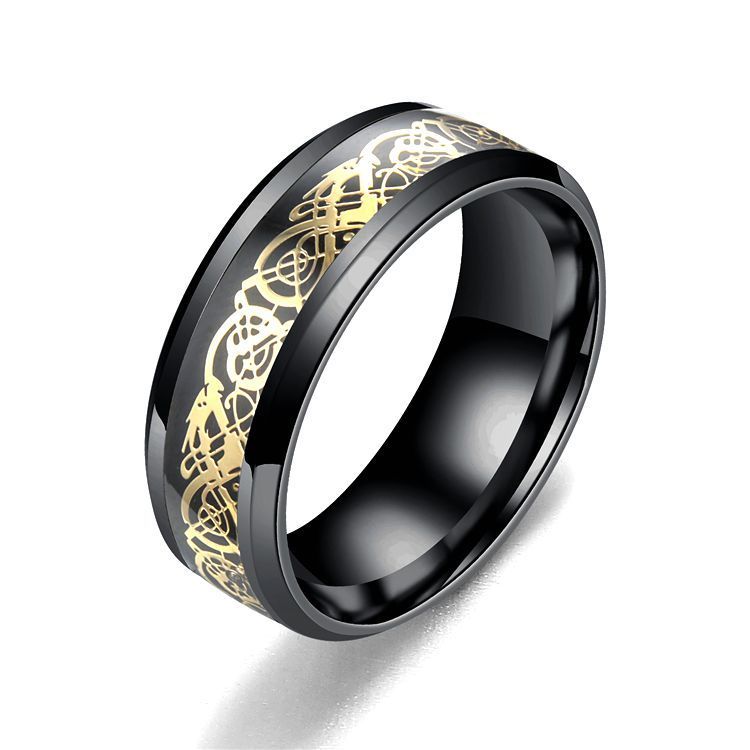 Men's Dragon Pattern Stainless Steel Rings