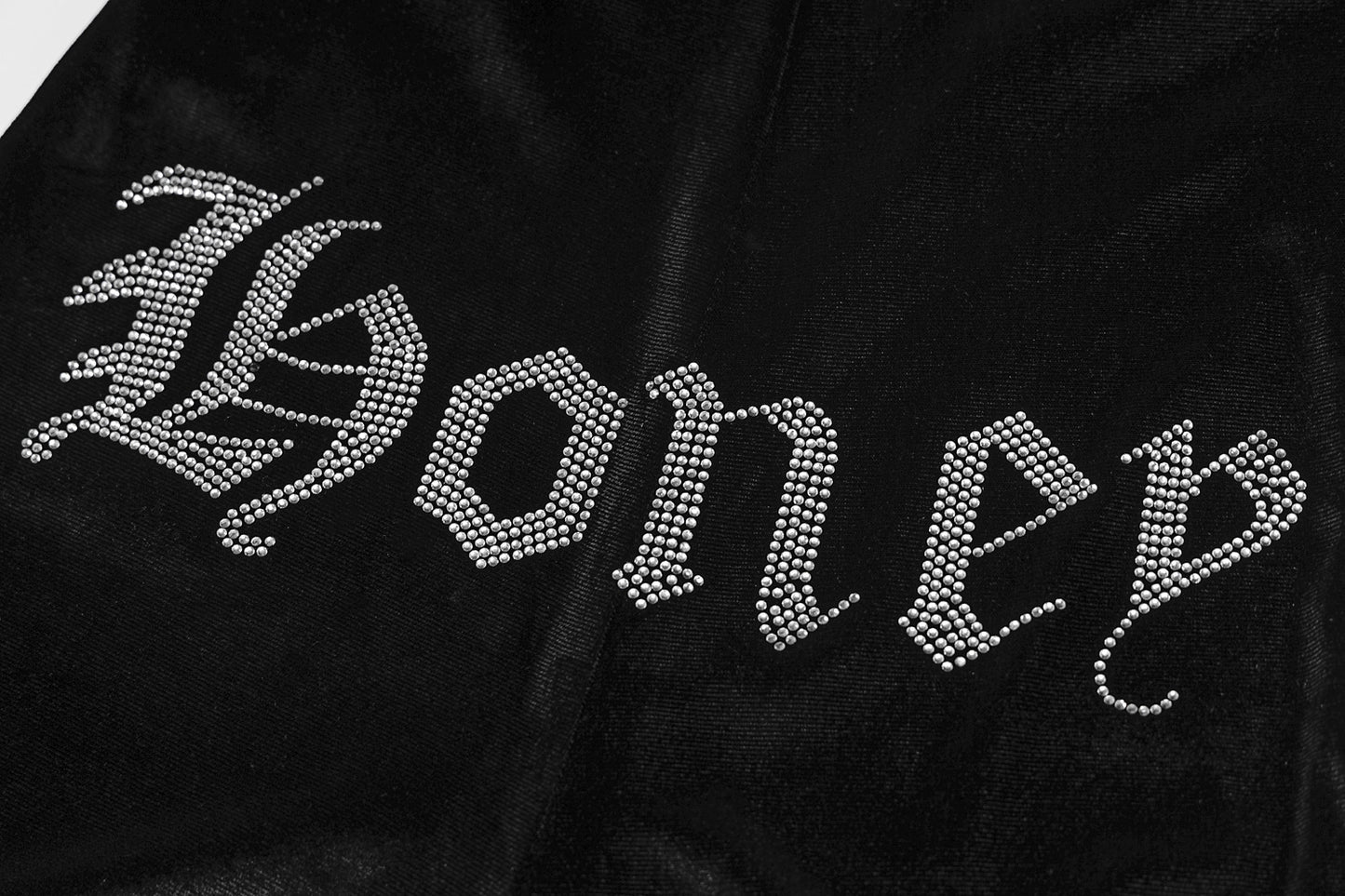 Halter Letters Hot Rhinestone Pleated Bodysuit