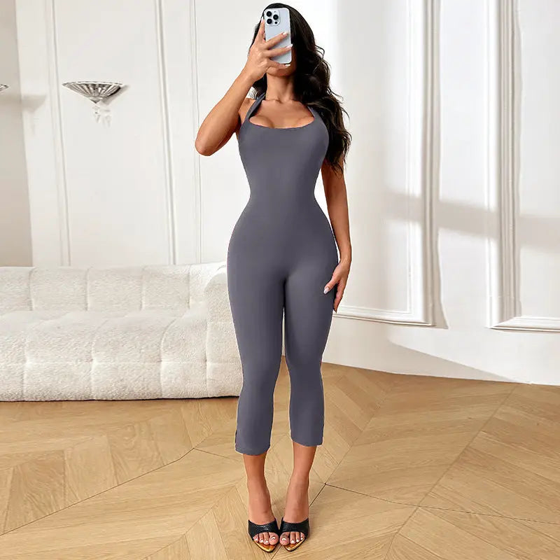 Solid-color Slimming One-piece Jumpsuit For Women by GJG Denim