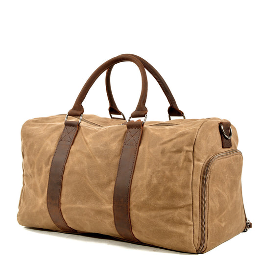 Men's One-shoulder Portable Dry Wet Separation Large Capacity Canvas Luggage Travel Bag