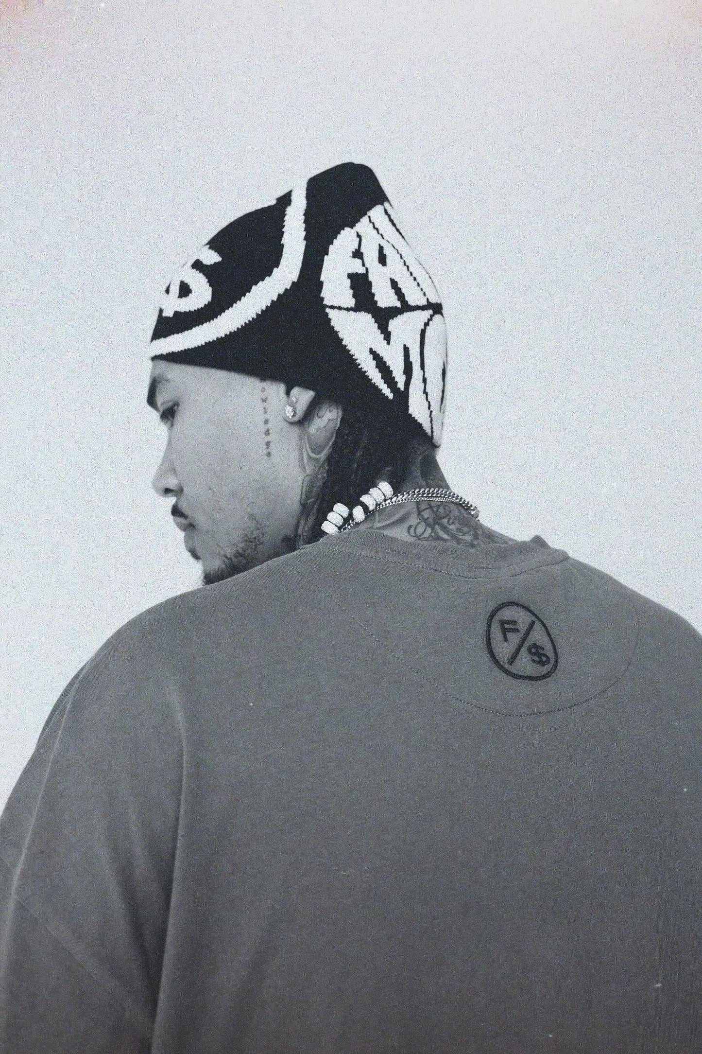 FS Family Over Money Y2K Knit Beanie (Black)