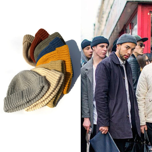 Men's Solid Color Retro Beanie