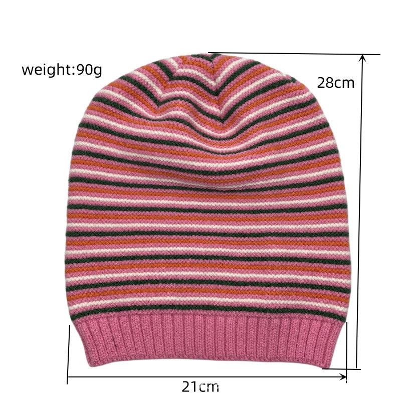 Men's Striped Knitted Warm Woolen Beanie