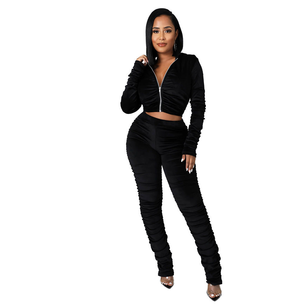 Plush Long Sleeve Suit matching set  Women