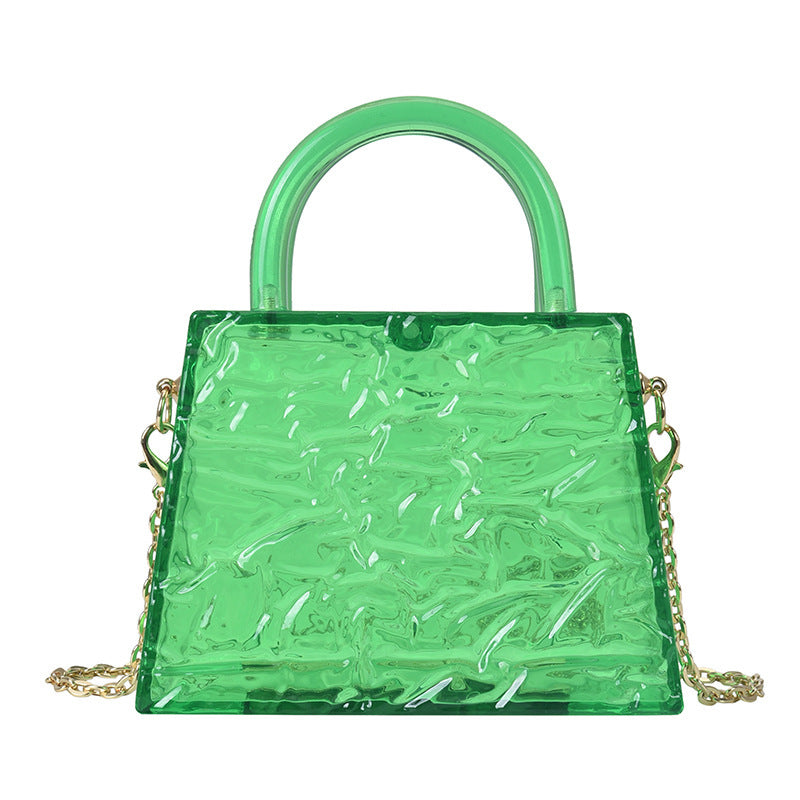 Super Mini Transparent Chain Small hand Bag Lipstick Bag Headphone Bag Women