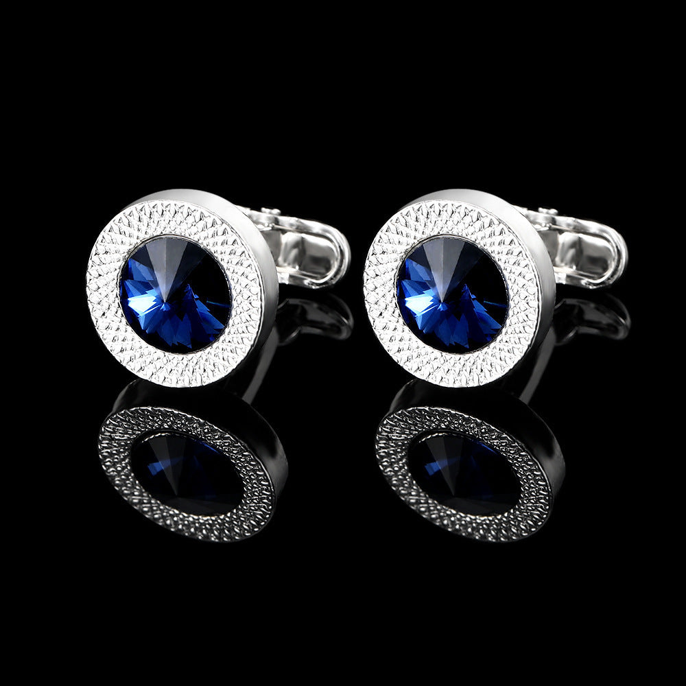 Men's Business Fashion Blue Crystal Zircon Cufflinks