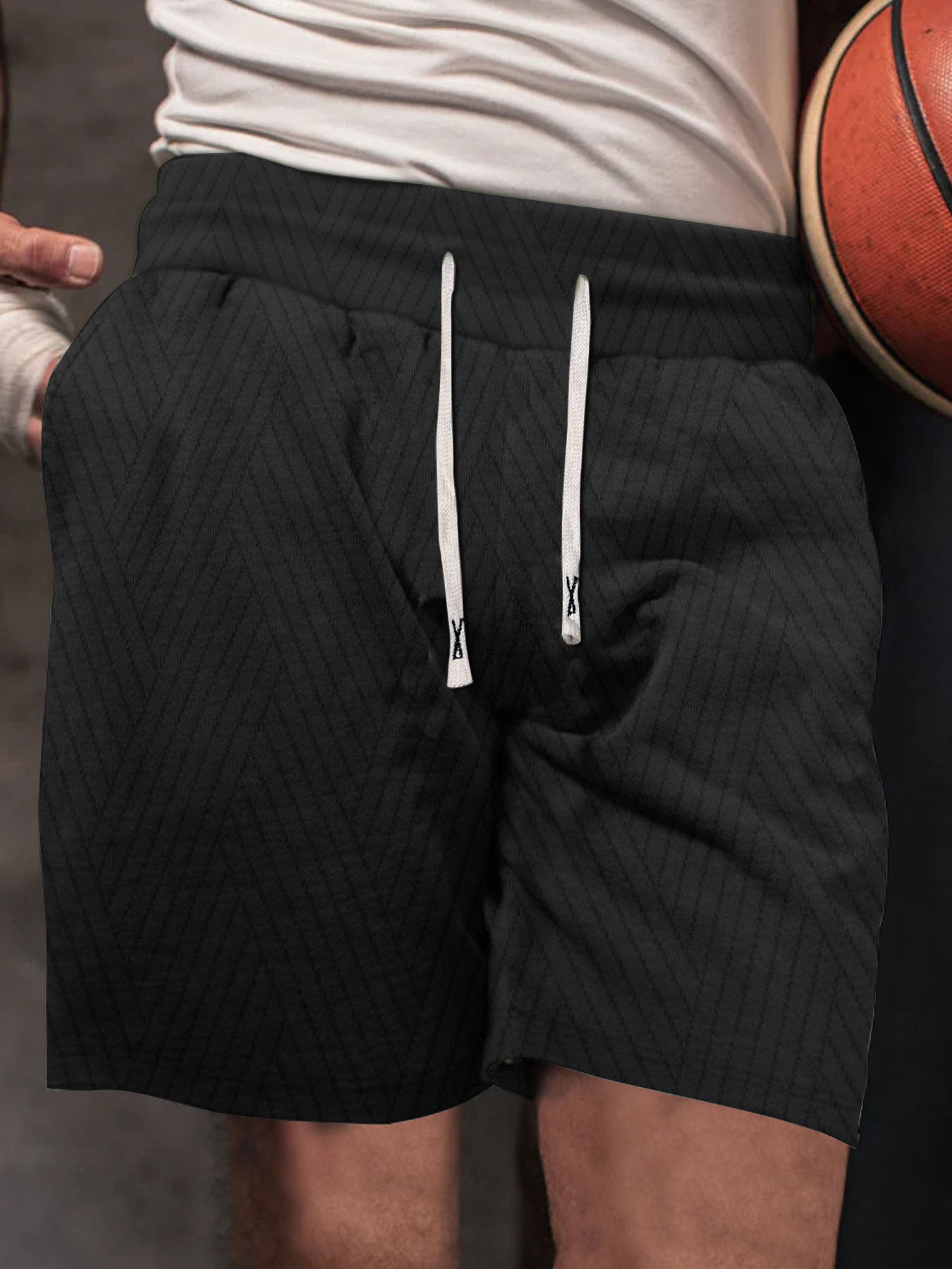Men's Drawstring Loose Brushed Skin-friendly Casual Sports Shorts