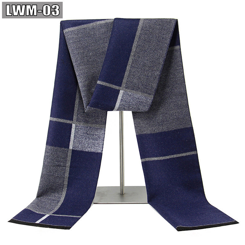 Men's Cashmere Autumn And Winter Business Plaid Scarf