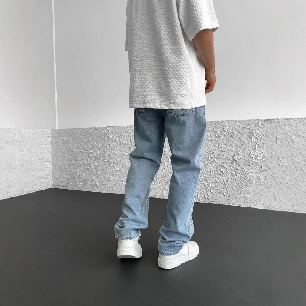 Men's Straight Loose Wide Leg Jeans