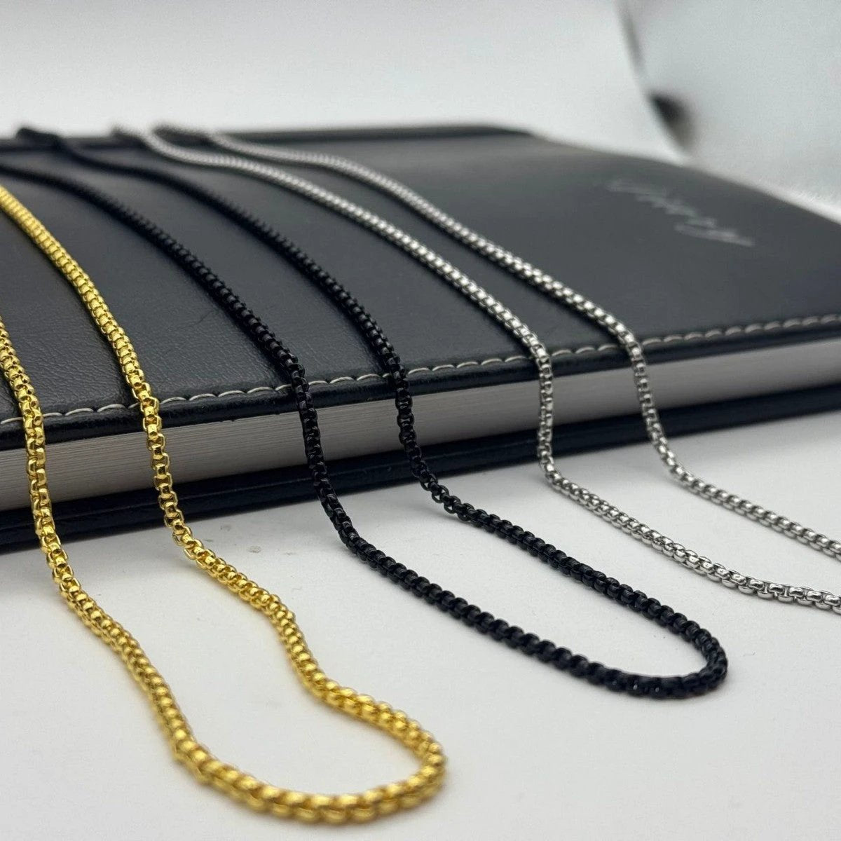 Men's Square Pearl Chain Necklace by GJG Denim