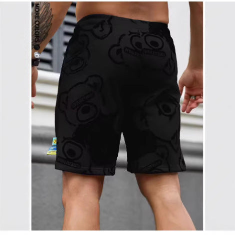 Bear Print Shorts For Men