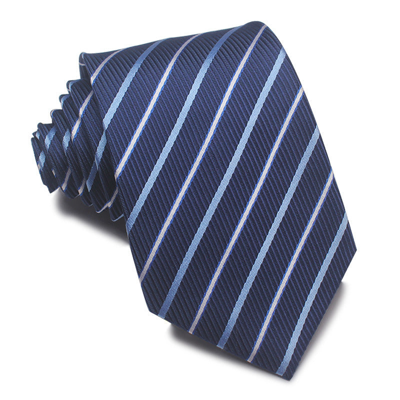 Men's 8CM Polyester Jacquard Striped Ties