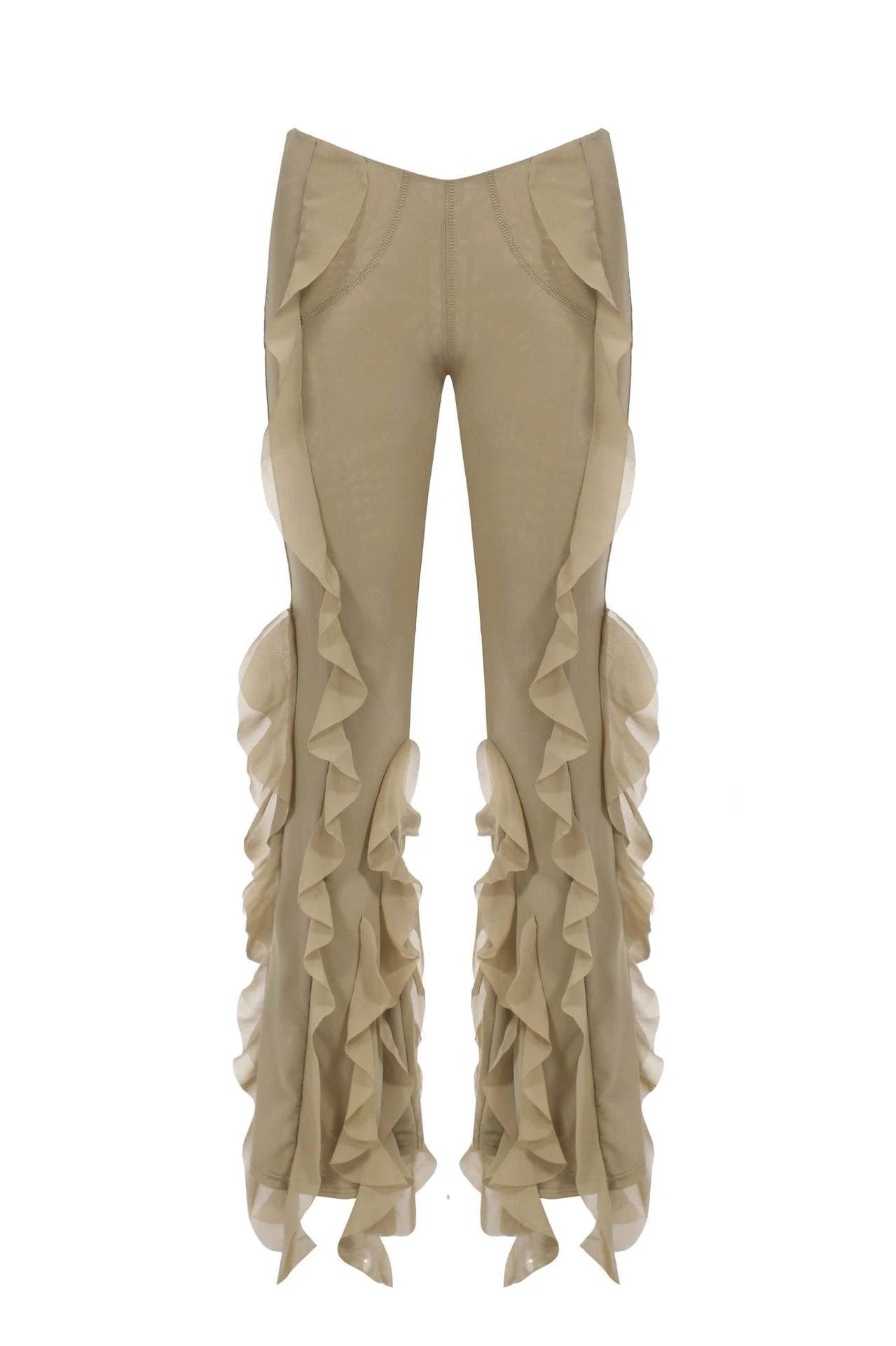 Ear Flying Pants Slim-fit Micro Flared Pants Women by GJG Denim