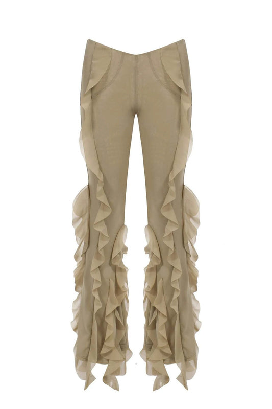 Ear Flying Pants Slim-fit Micro Flared Pants Women by GJG Denim