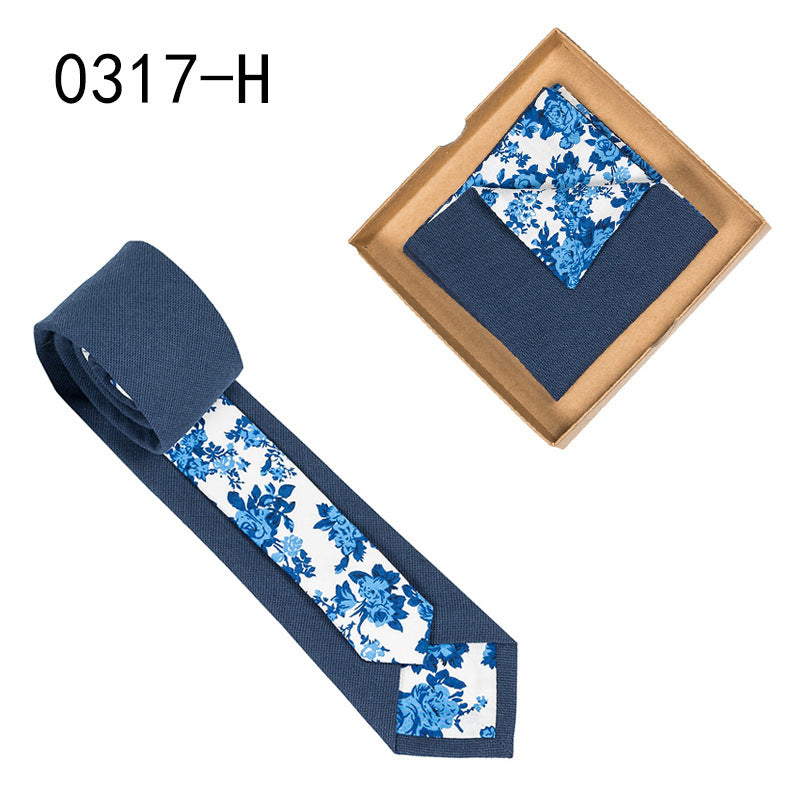 Men's Floral Print Tie and Pocket Square