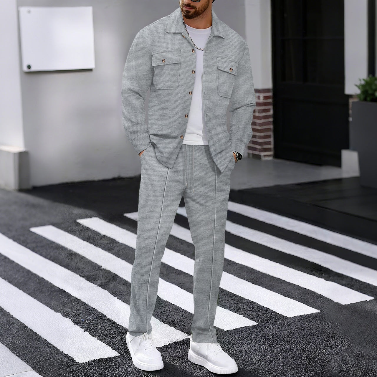 Long-sleeved Casual Men's Leisure Suit
