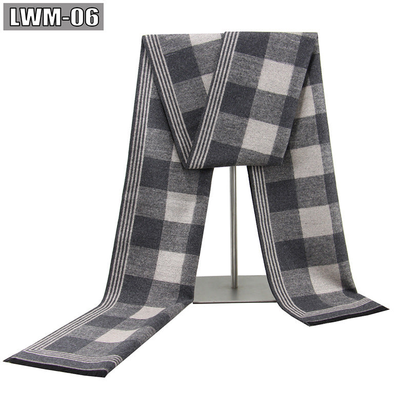 Men's Cashmere Autumn And Winter Business Plaid Scarf