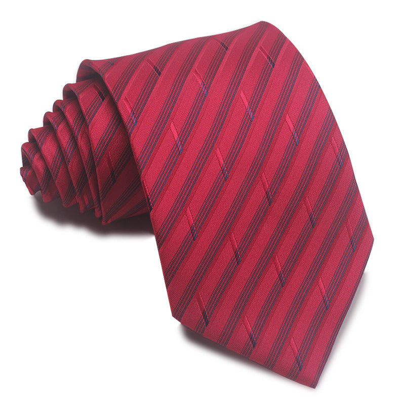 Men's 8CM Polyester Jacquard Striped Ties