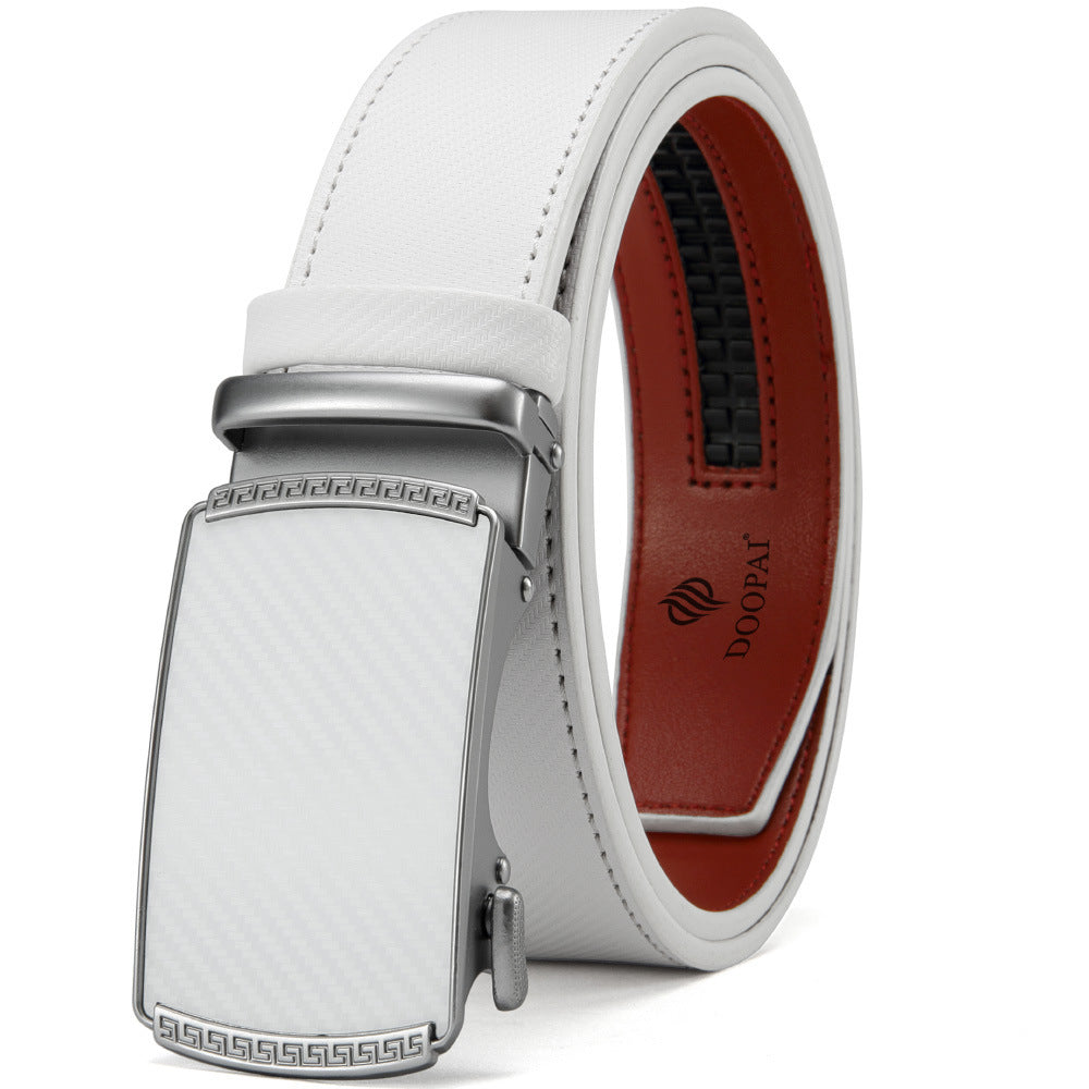 Men's Leather Belt w/ Alloy Automatic Buckle