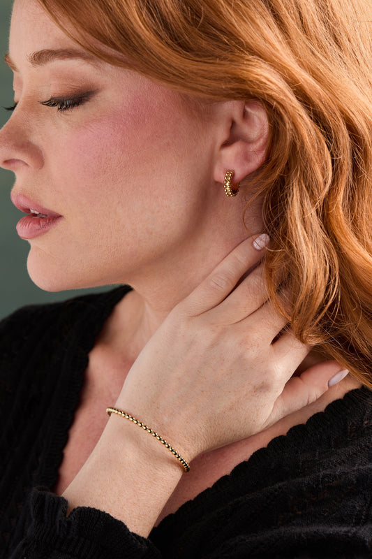 Gold Beaded Cuff Bracelet